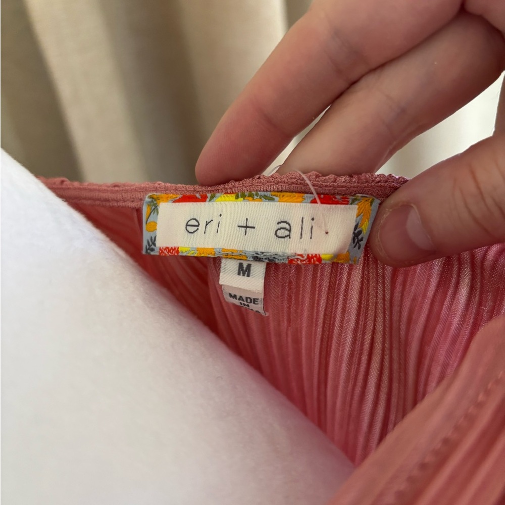Anthropologie NWT Eri + Ali pink blouse woman’s medium - Picture 7 of 9
